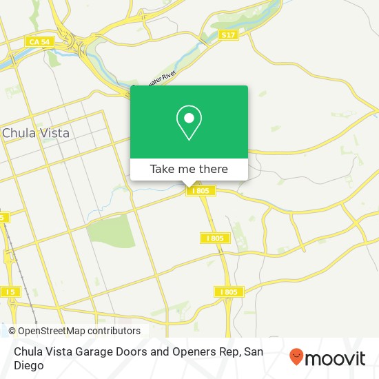 Chula Vista Garage Doors and Openers Rep map