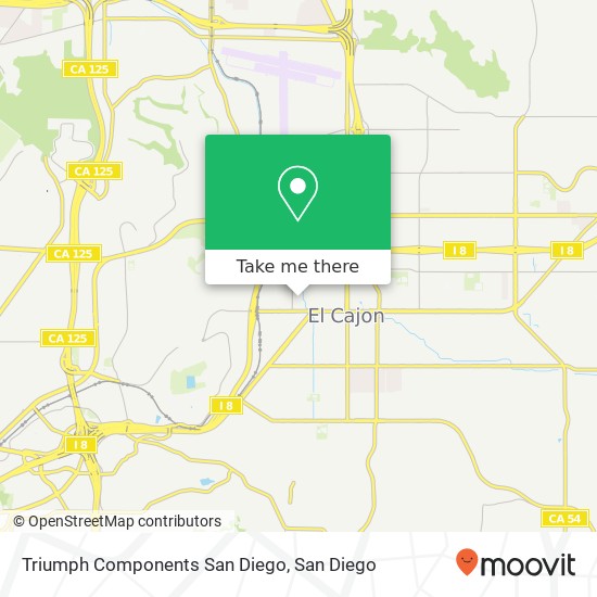 Mapa de Triumph Components San Diego