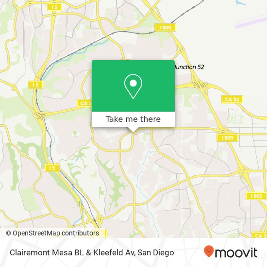 Clairemont Mesa BL & Kleefeld Av map