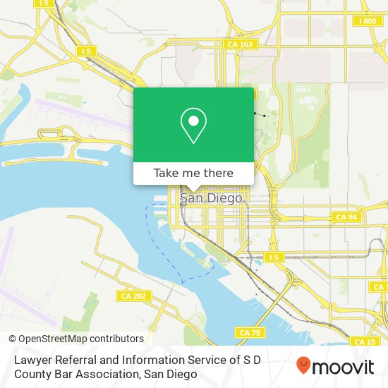 Mapa de Lawyer Referral and Information Service of S D County Bar Association