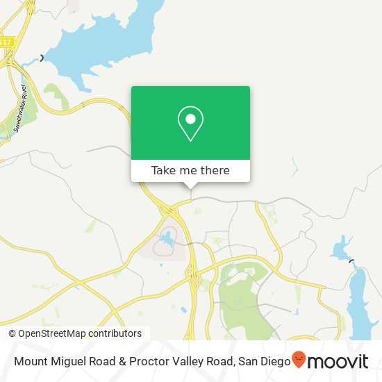 Mount Miguel Road & Proctor Valley Road map