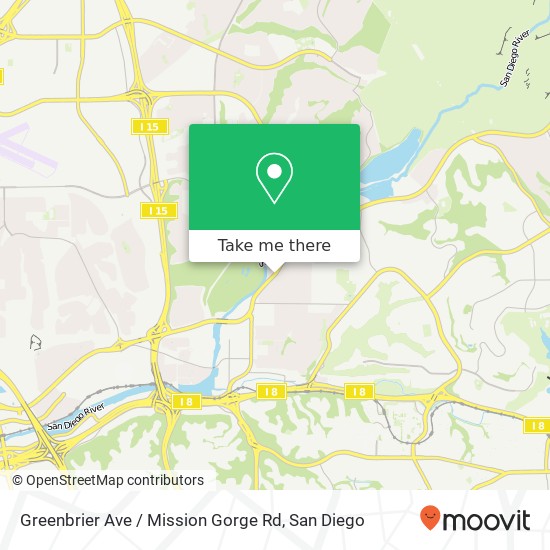 Greenbrier Ave / Mission Gorge Rd map