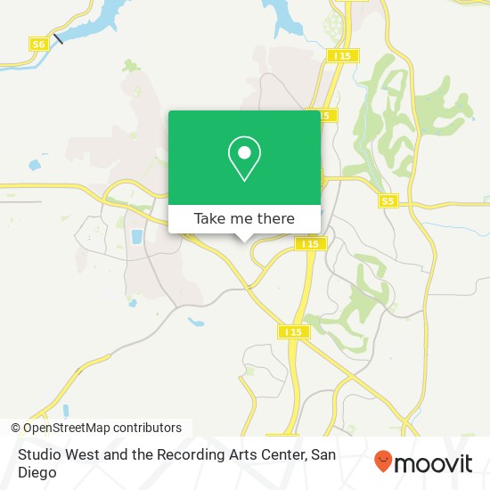 Studio West and the Recording Arts Center map