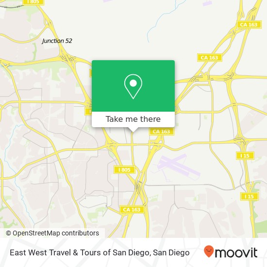 East West Travel & Tours of San Diego map