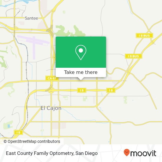 East County Family Optometry map