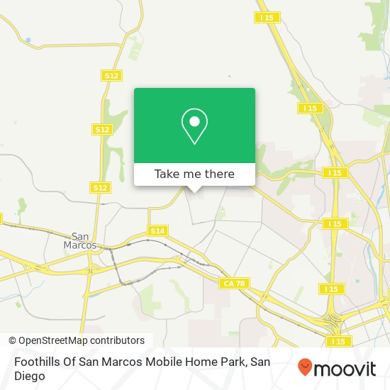 Mapa de Foothills Of San Marcos Mobile Home Park