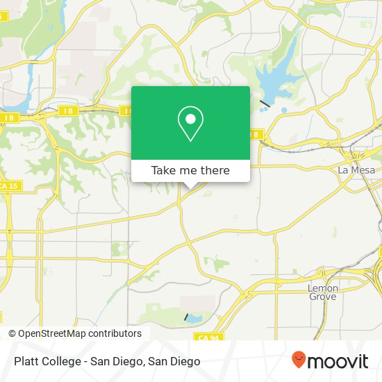 Mapa de Platt College - San Diego