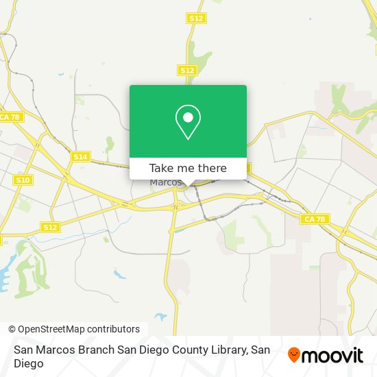Mapa de San Marcos Branch San Diego County Library