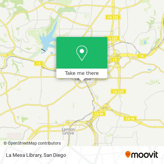 La Mesa Library map