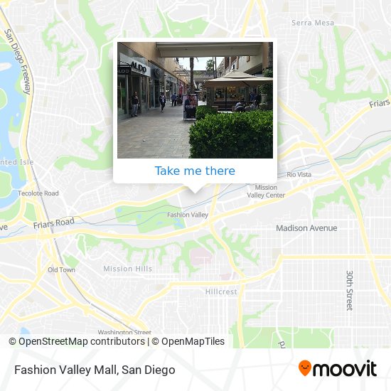 How to get to Fashion Valley Mall in San Diego by Bus or Cable Car?