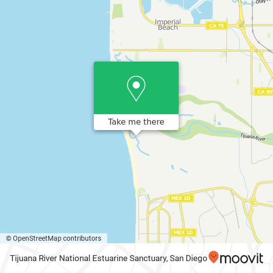 Tijuana River National Estuarine Sanctuary map
