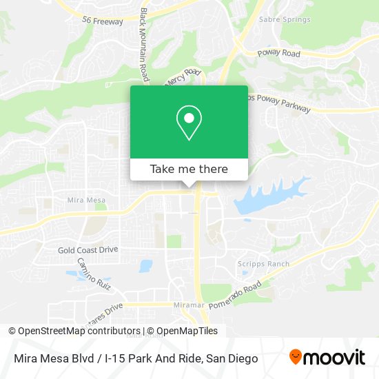 Mapa de Mira Mesa Blvd / I-15 Park And Ride