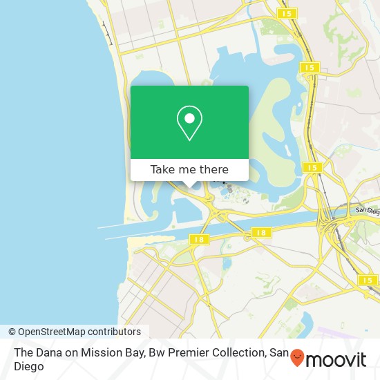 Mapa de The Dana on Mission Bay, Bw Premier Collection