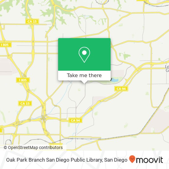 Mapa de Oak Park Branch San Diego Public Library
