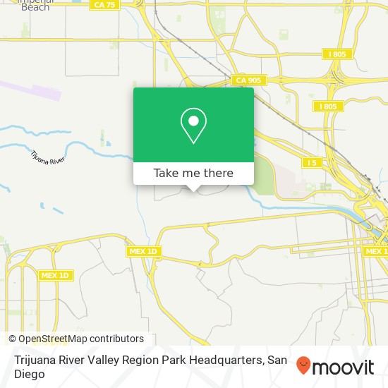 Mapa de Trijuana River Valley Region Park Headquarters