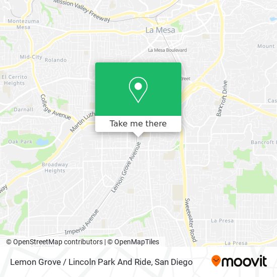 Mapa de Lemon Grove / Lincoln Park And Ride