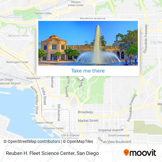 Reuben H. Fleet Science Center map