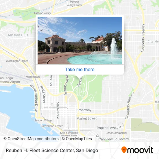 Mapa de Reuben H. Fleet Science Center