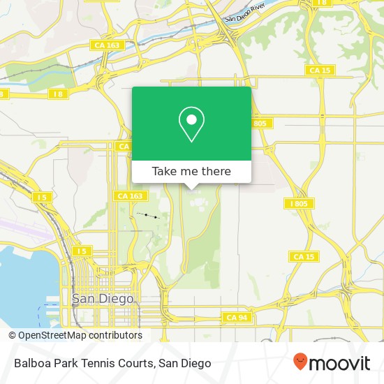 Mapa de Balboa Park Tennis Courts