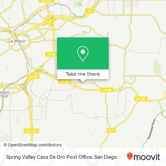 Mapa de Spring Valley Casa De Oro Post Office