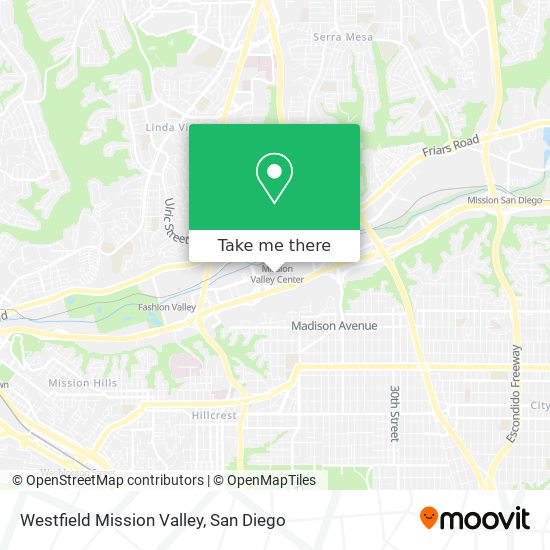 How to get to Westfield Mission Valley in San Diego by Bus or Cable Car?