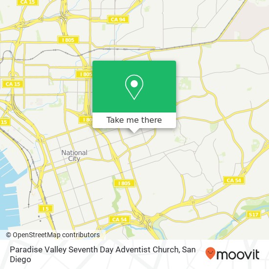 Paradise Valley Seventh Day Adventist Church map