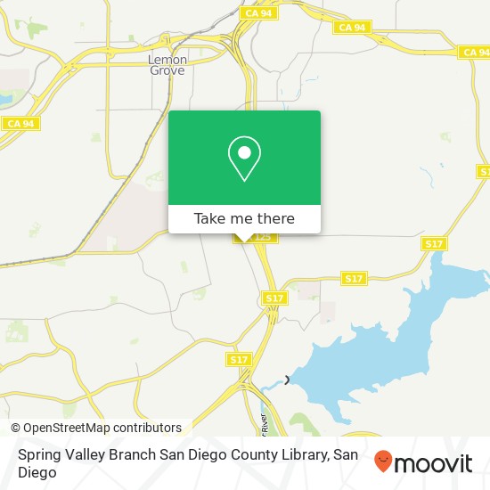 Mapa de Spring Valley Branch San Diego County Library