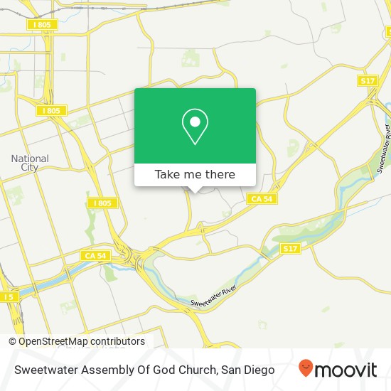 Mapa de Sweetwater Assembly Of God Church
