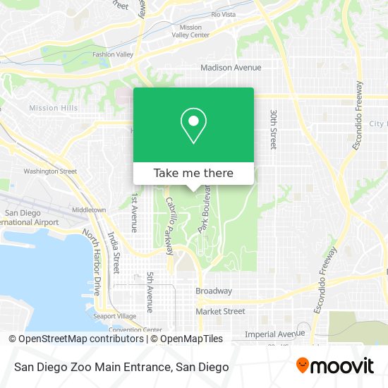 Mapa de San Diego Zoo Main Entrance