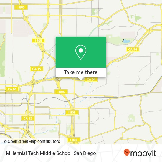 Mapa de Millennial Tech Middle School