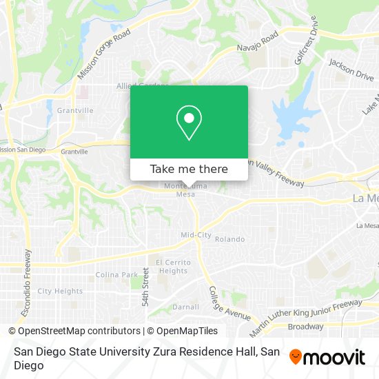 Mapa de San Diego State University Zura Residence Hall