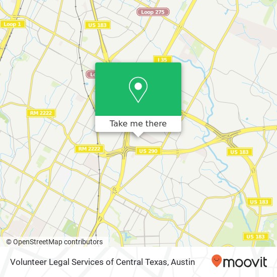 Volunteer Legal Services of Central Texas map