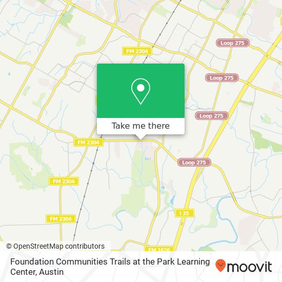 Mapa de Foundation Communities Trails at the Park Learning Center
