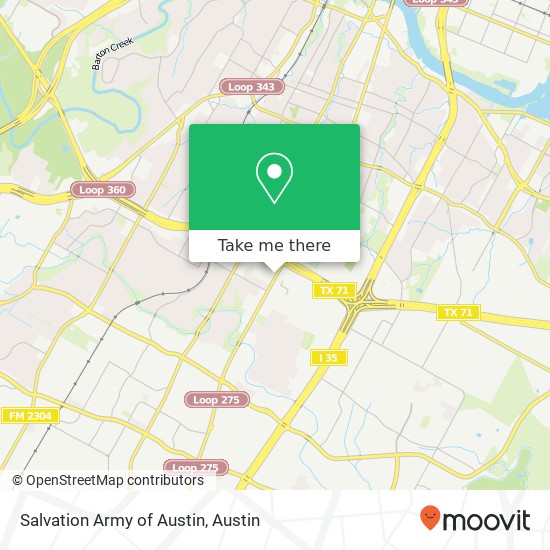 Salvation Army of Austin map