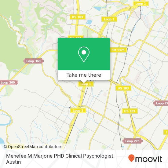 Menefee M Marjorie PHD Clinical Psychologist map