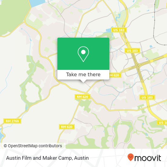 Austin Film and Maker Camp map