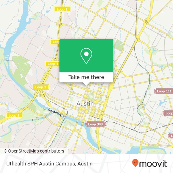 Mapa de Uthealth SPH Austin Campus
