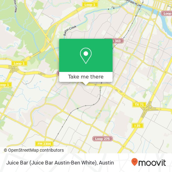Mapa de Juice Bar (Juice Bar Austin-Ben White)