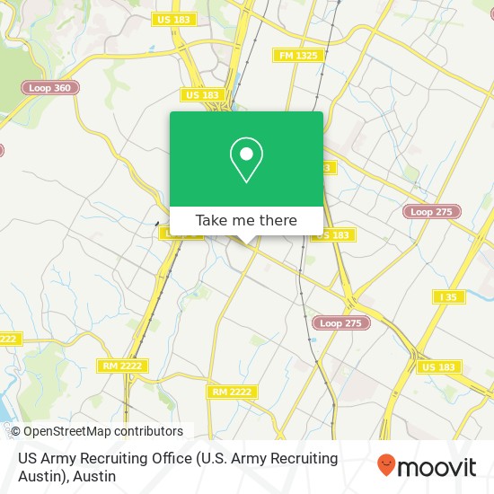 Mapa de US Army Recruiting Office (U.S. Army Recruiting Austin)