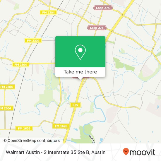 Mapa de Walmart Austin - S Interstate 35 Ste B