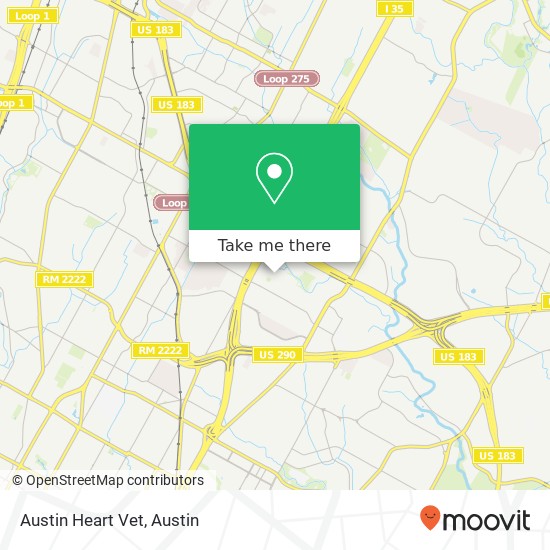 Austin Heart Vet map