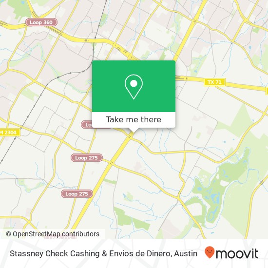 Mapa de Stassney Check Cashing & Envios de Dinero