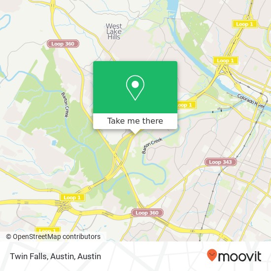 Twin Falls, Austin map