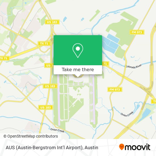 AUS (Austin-Bergstrom Int'l Airport) map