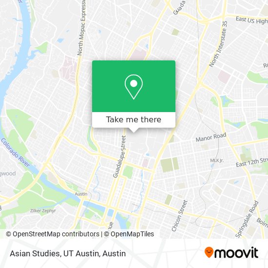 Mapa de Asian Studies, UT Austin
