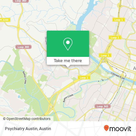 Mapa de Psychiatry Austin