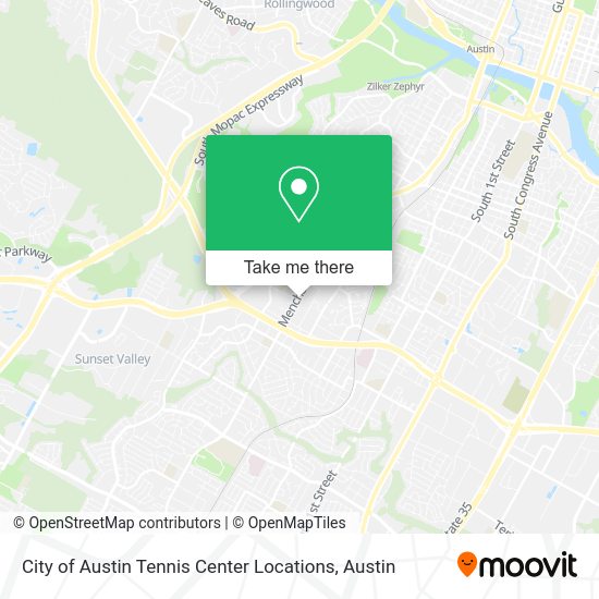 Mapa de City of Austin Tennis Center Locations