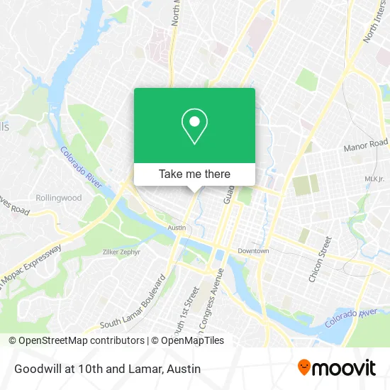 Goodwill at 10th and Lamar map