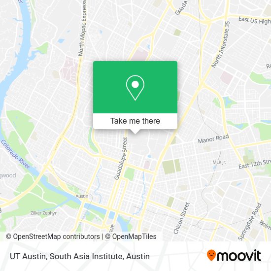 Mapa de UT Austin, South Asia Institute