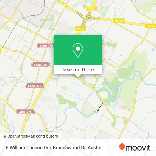 E William Cannon Dr / Branchwood Dr map